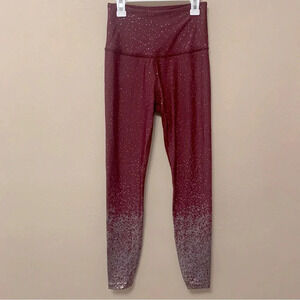 Beyond Yoga Burgundy and Silver Speckled Leggings